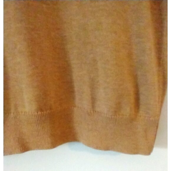Lands End Womens Cardigan 3/4 Sleeves Supima Cotton Sweater Ginger Brown- 1X - Picture 7 of 8